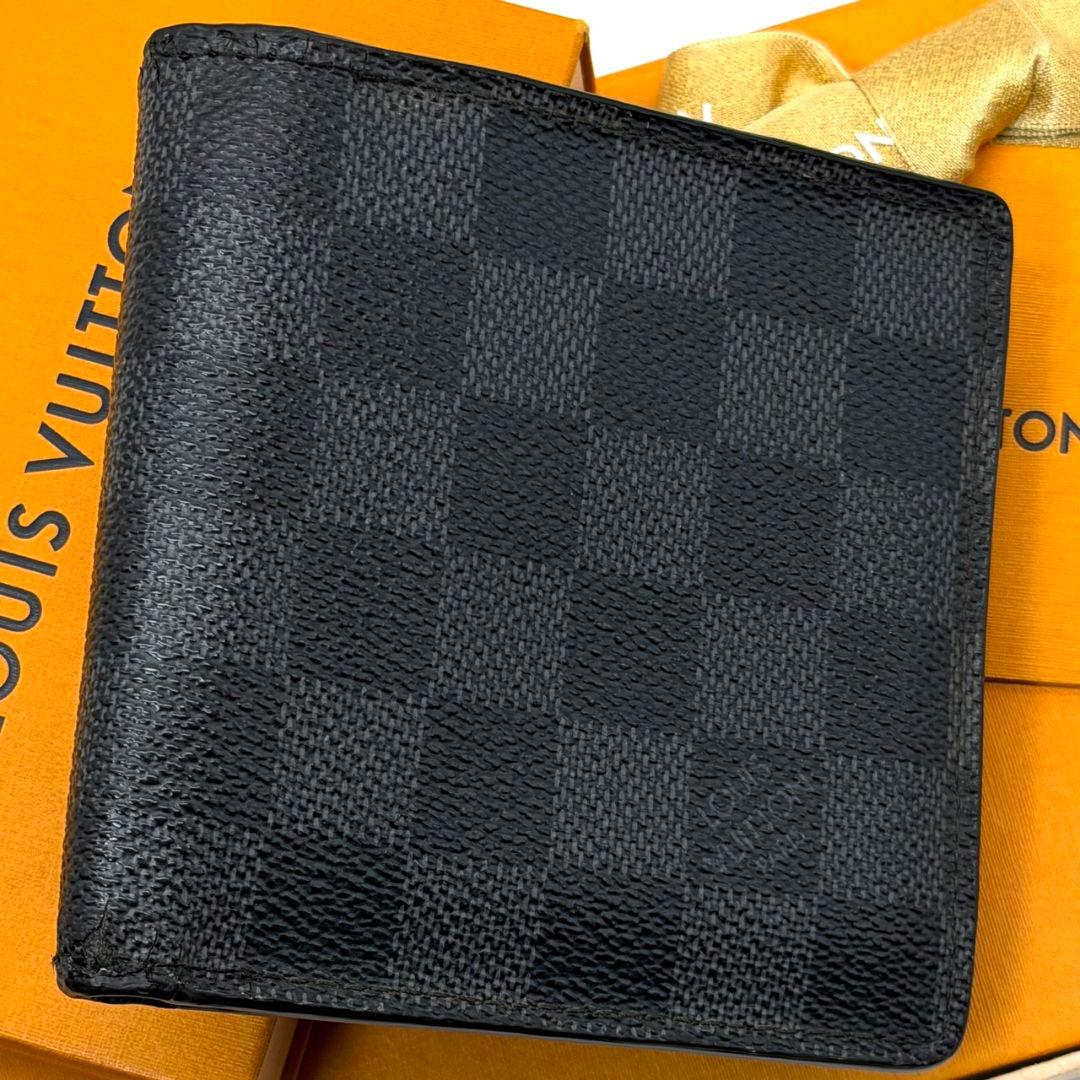 良品 ルイヴィトン ダミエ グラフィット ポルトフォイユ マルコ 財布 二つ折り