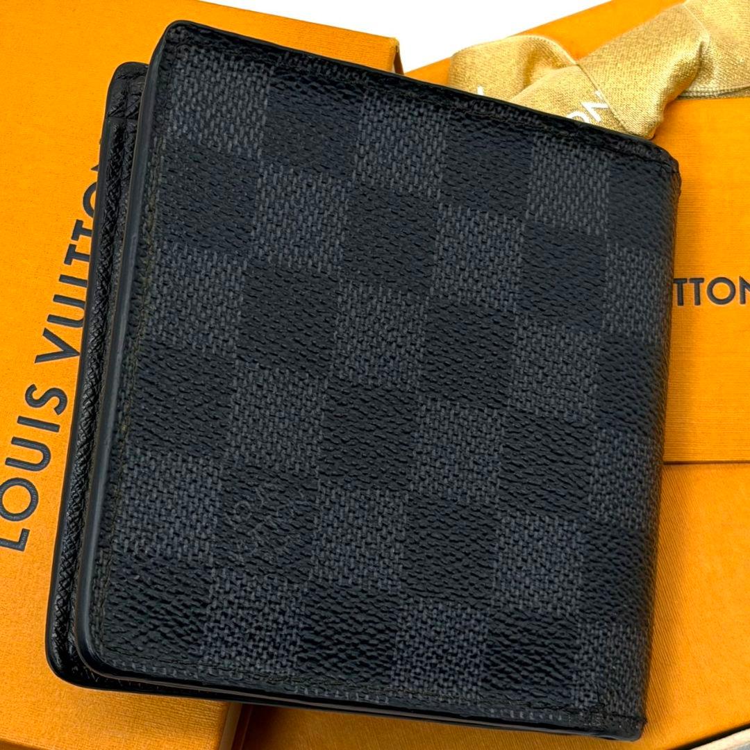 良品 ルイヴィトン ダミエ グラフィット ポルトフォイユ マルコ 財布 二つ折り