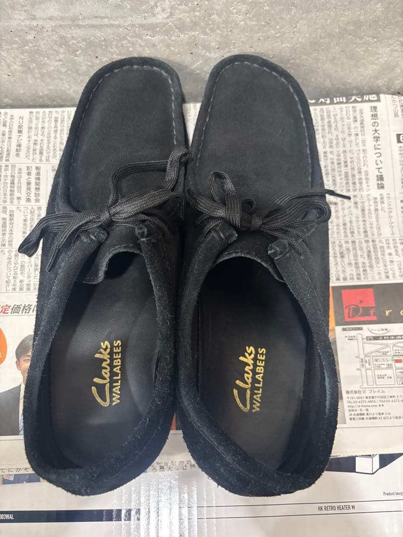 Clarks クラークス　ワラビーブーツ　ブラック　スエード 26.5