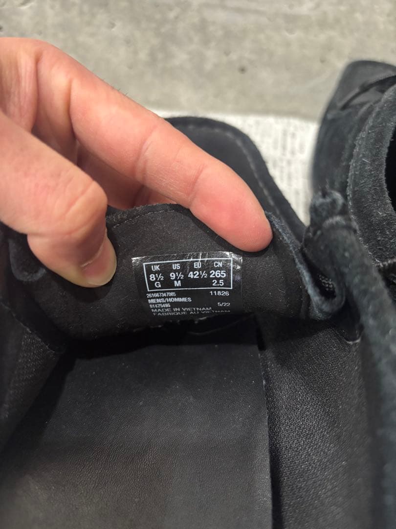 Clarks クラークス　ワラビーブーツ　ブラック　スエード 26.5