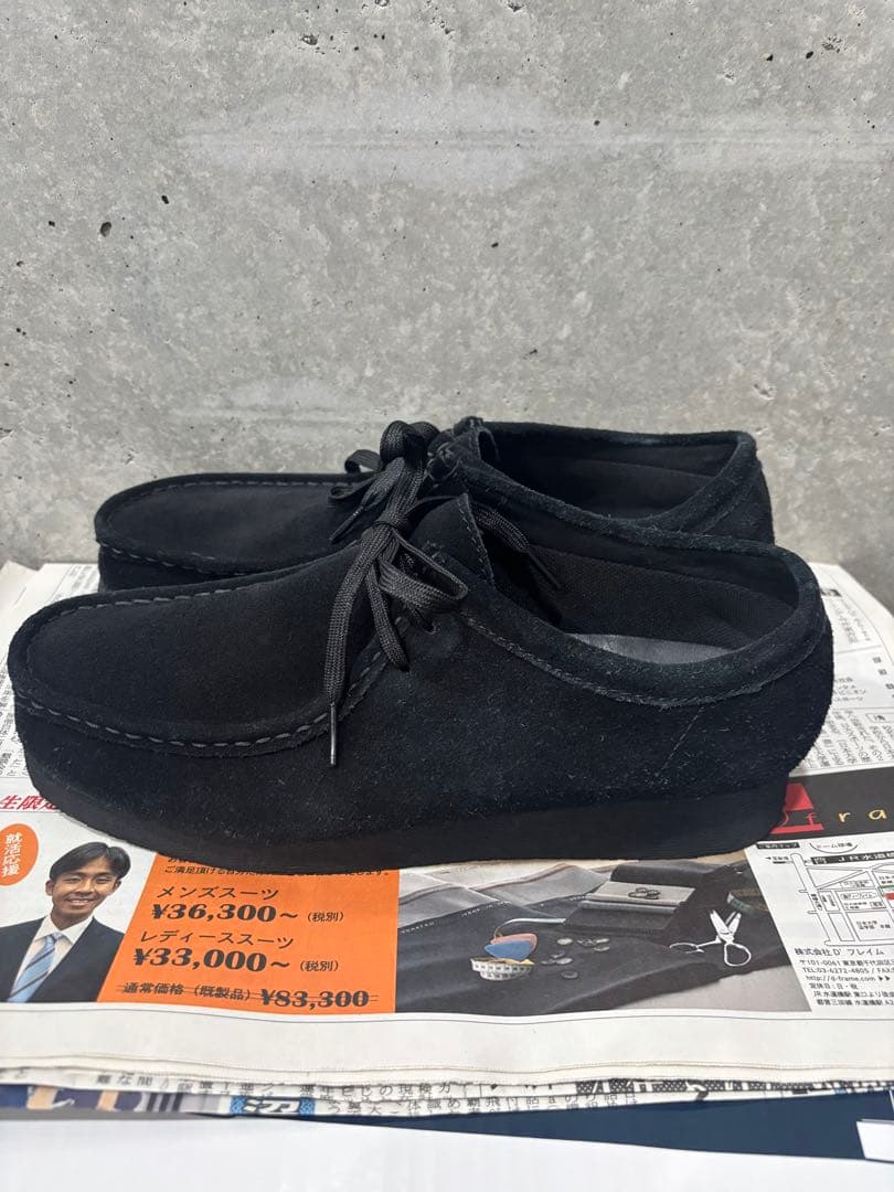 Clarks クラークス　ワラビーブーツ　ブラック　スエード 26.5