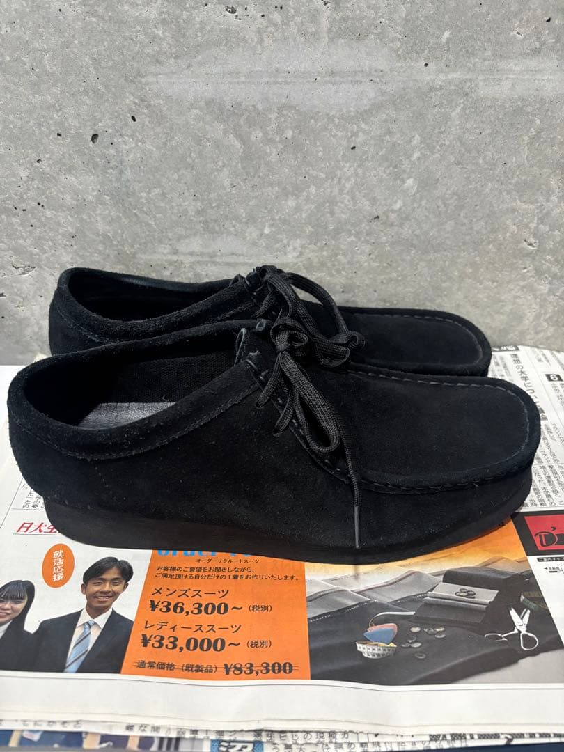 Clarks クラークス　ワラビーブーツ　ブラック　スエード 26.5