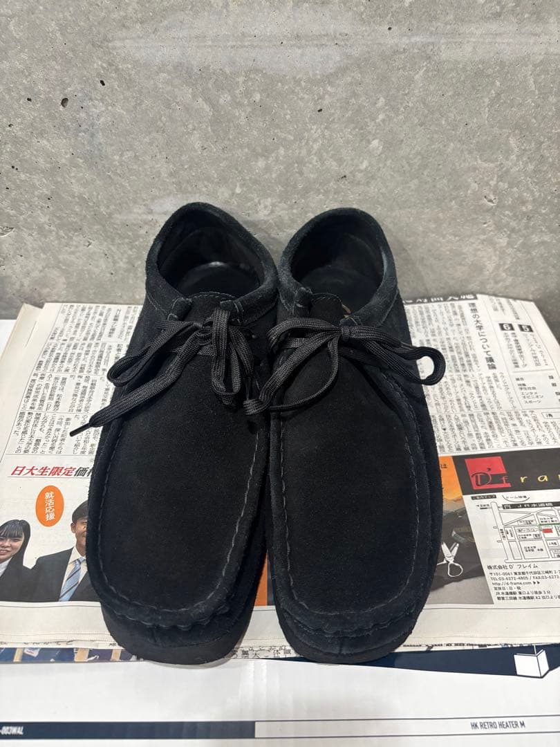 Clarks クラークス　ワラビーブーツ　ブラック　スエード 26.5