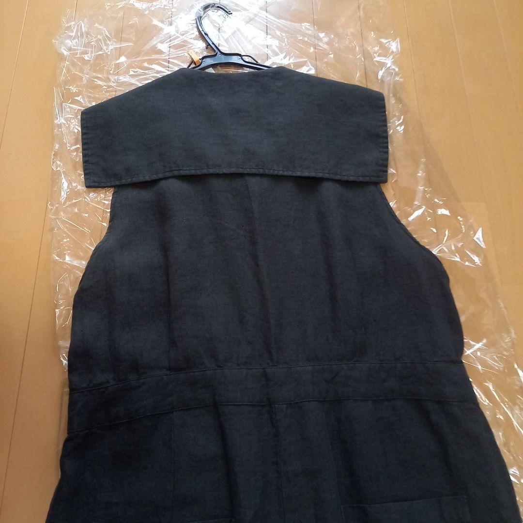美品　mitomi.m リネン　セーラー襟　サロペット