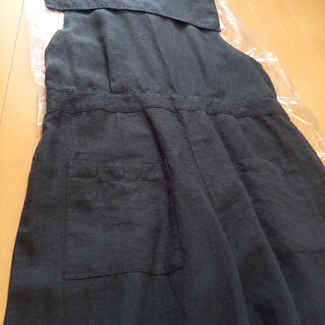 美品　mitomi.m リネン　セーラー襟　サロペット