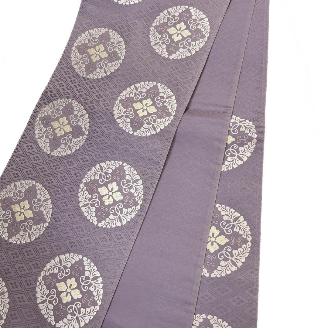 ブランド帯　袋帯　幸菱地八藤丸文　雲上草木染錦　華紋　着物　084a d