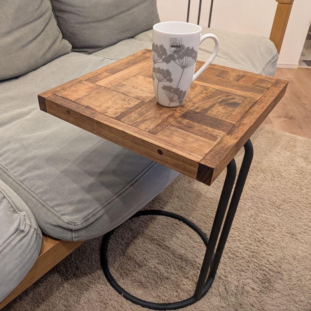 現物【SALE】サイドテーブル　✨　木製ハンドメイド　ソファ　ベッド　 即納