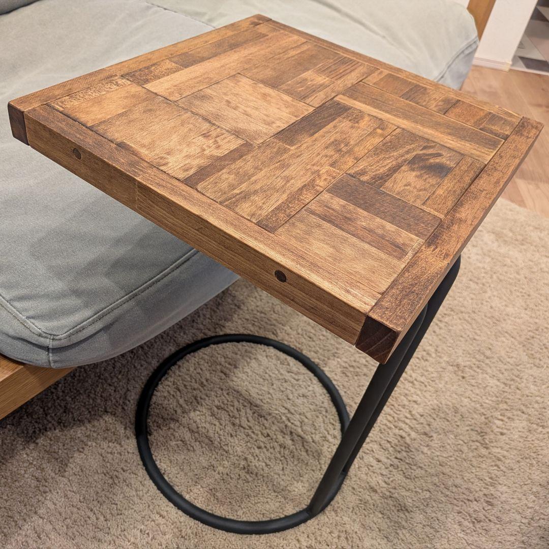 現物【SALE】サイドテーブル　✨　木製ハンドメイド　ソファ　ベッド　 即納