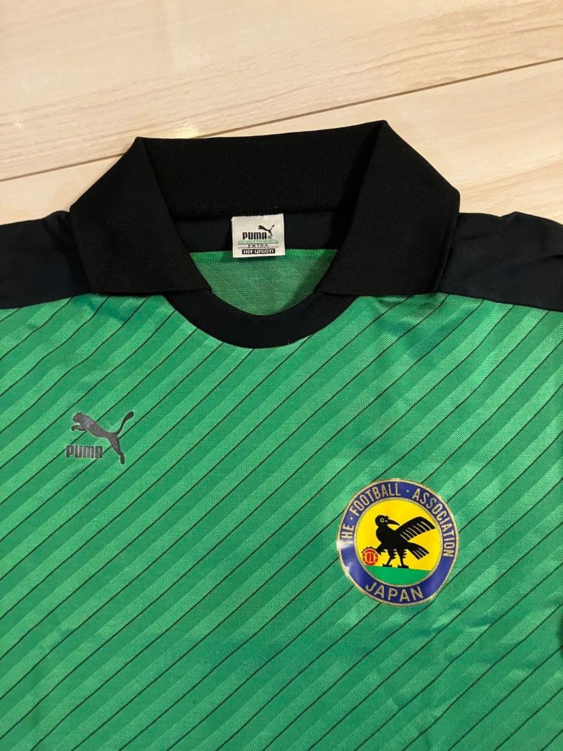 千*い様 1990年 日本代表GKユニホーム緑色 長袖 シャツ 肘パッド付き【超