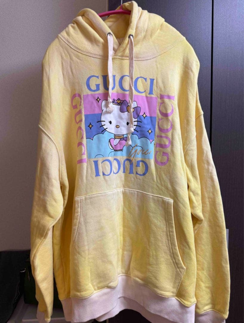 GUCCI x Hello Kittyパーカー アンティーク加工 厚手 L