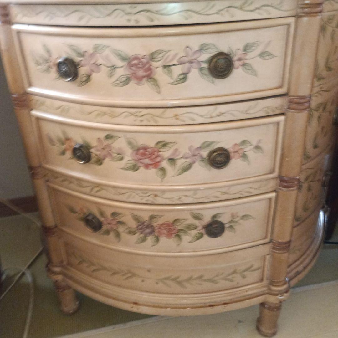 花柄ペイントの木製チェスト アンティーク大幅値下げ8月削除御希望価格応じます専用