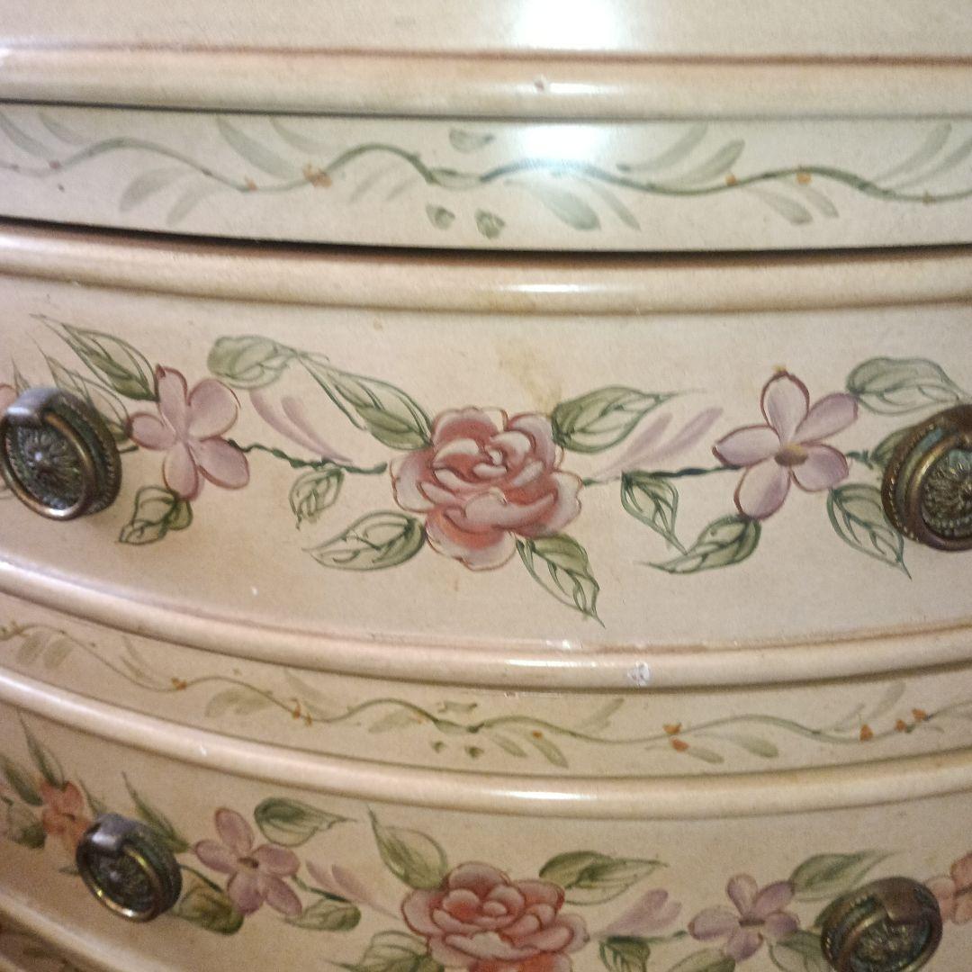 花柄ペイントの木製チェスト アンティーク大幅値下げ8月削除御希望価格応じます専用