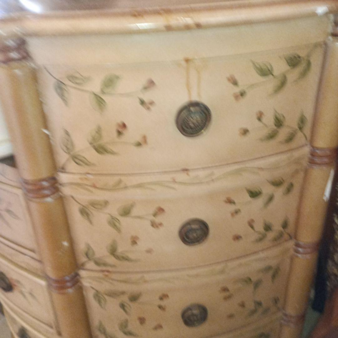 花柄ペイントの木製チェスト アンティーク大幅値下げ8月削除御希望価格応じます専用