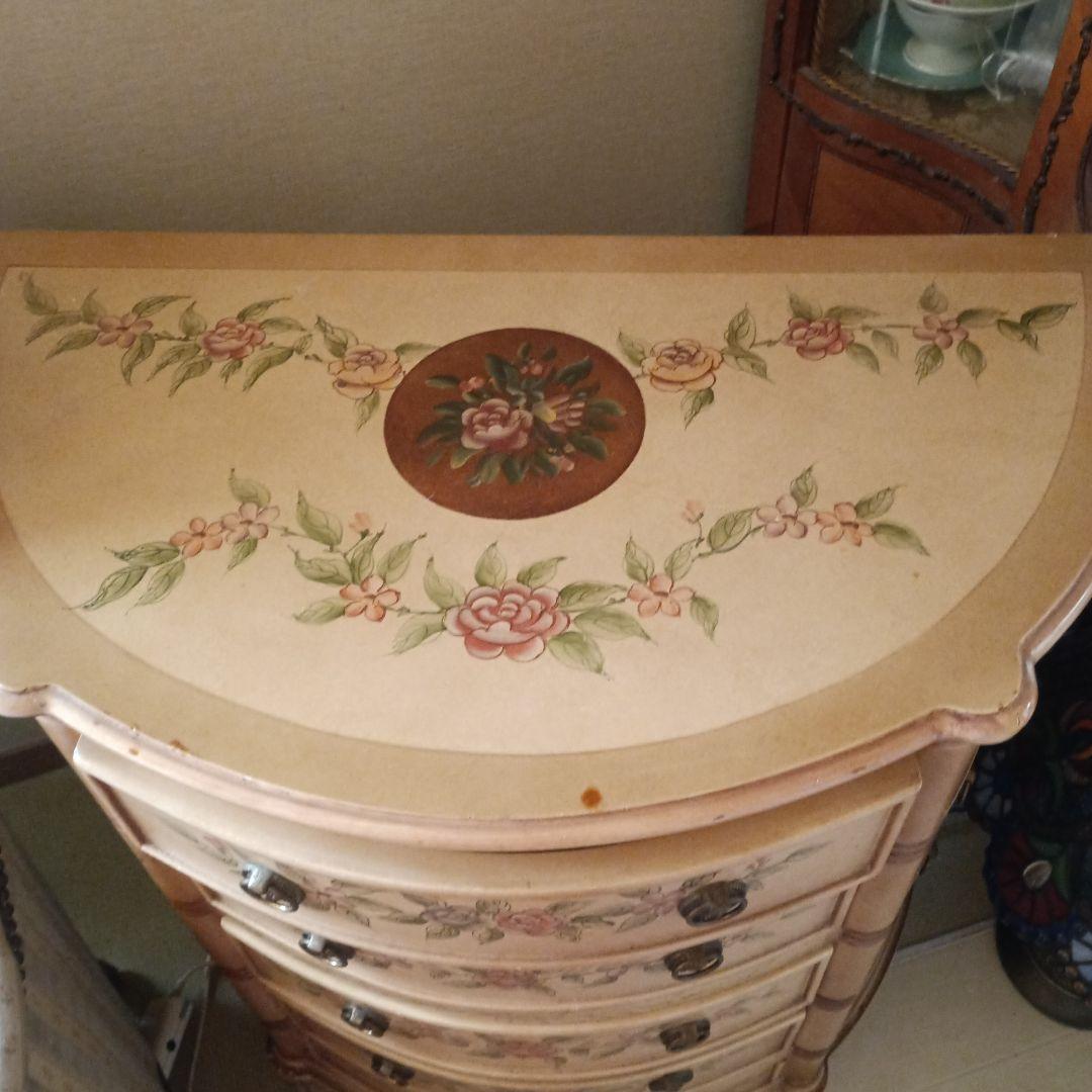 花柄ペイントの木製チェスト アンティーク大幅値下げ8月削除御希望価格応じます専用