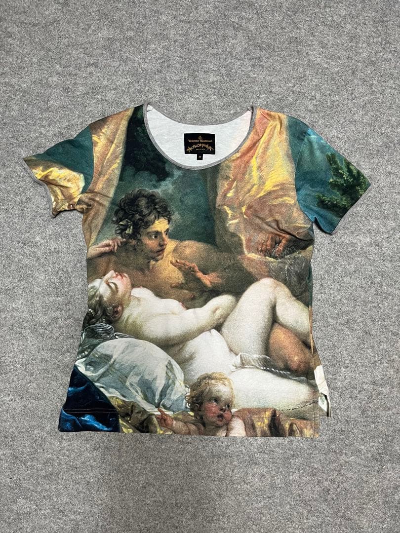 【超希少】Vivienne Westwood 総柄 Tシャツ フレスコ画 M