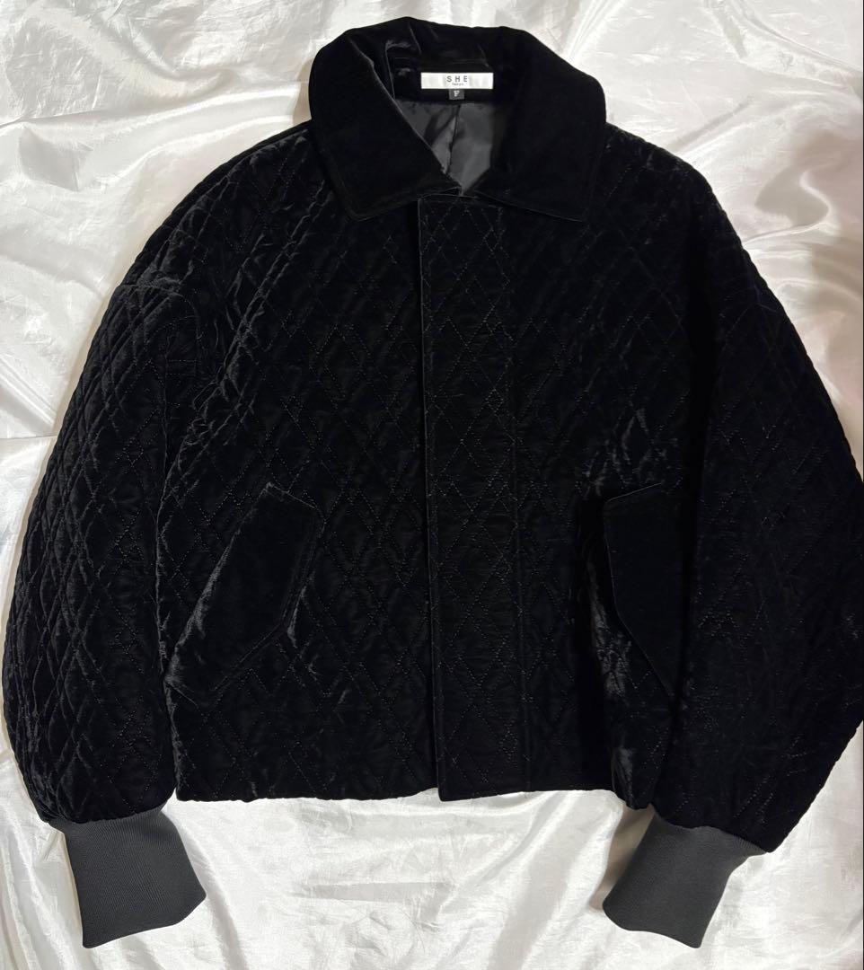 お値下げshetokyo シートーキョー 極美品 MA-1 ベルベットキルト 黒