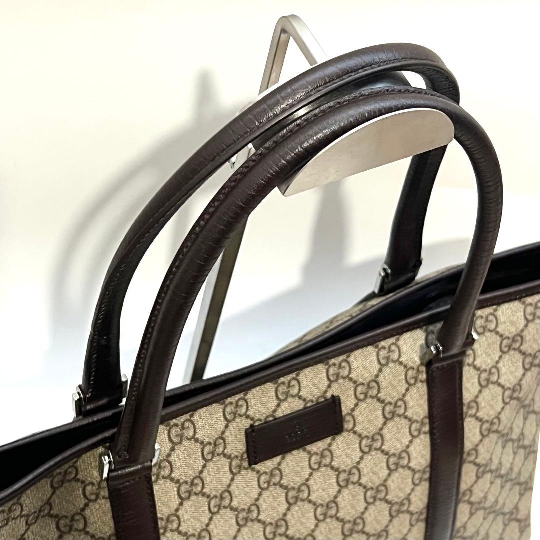 【極美品】GUCCI グッチ トートバッグ 肩かけ GGスプリーム　PVCレザー