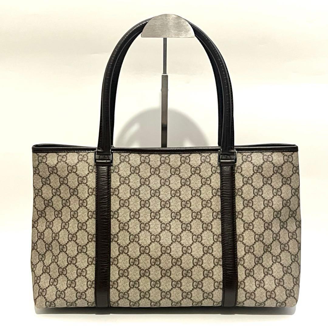 【極美品】GUCCI グッチ トートバッグ 肩かけ GGスプリーム　PVCレザー
