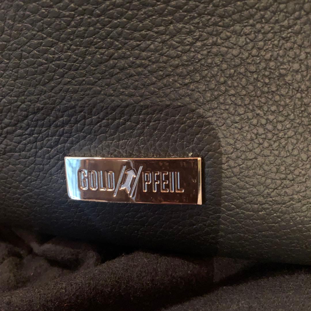 Mercedes-Benz GOLD PFEILレザーボストンバッグ ブラック