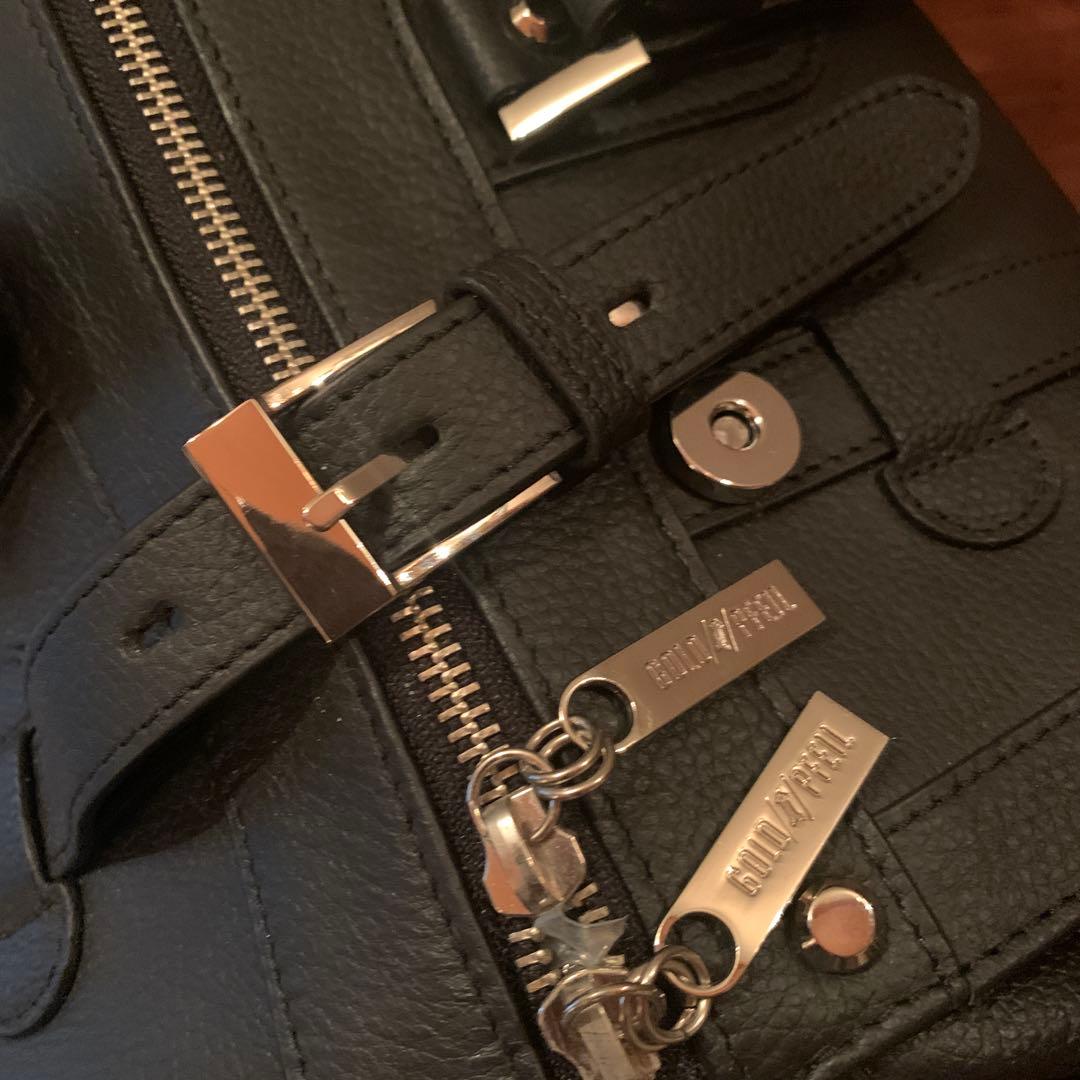 Mercedes-Benz GOLD PFEILレザーボストンバッグ ブラック