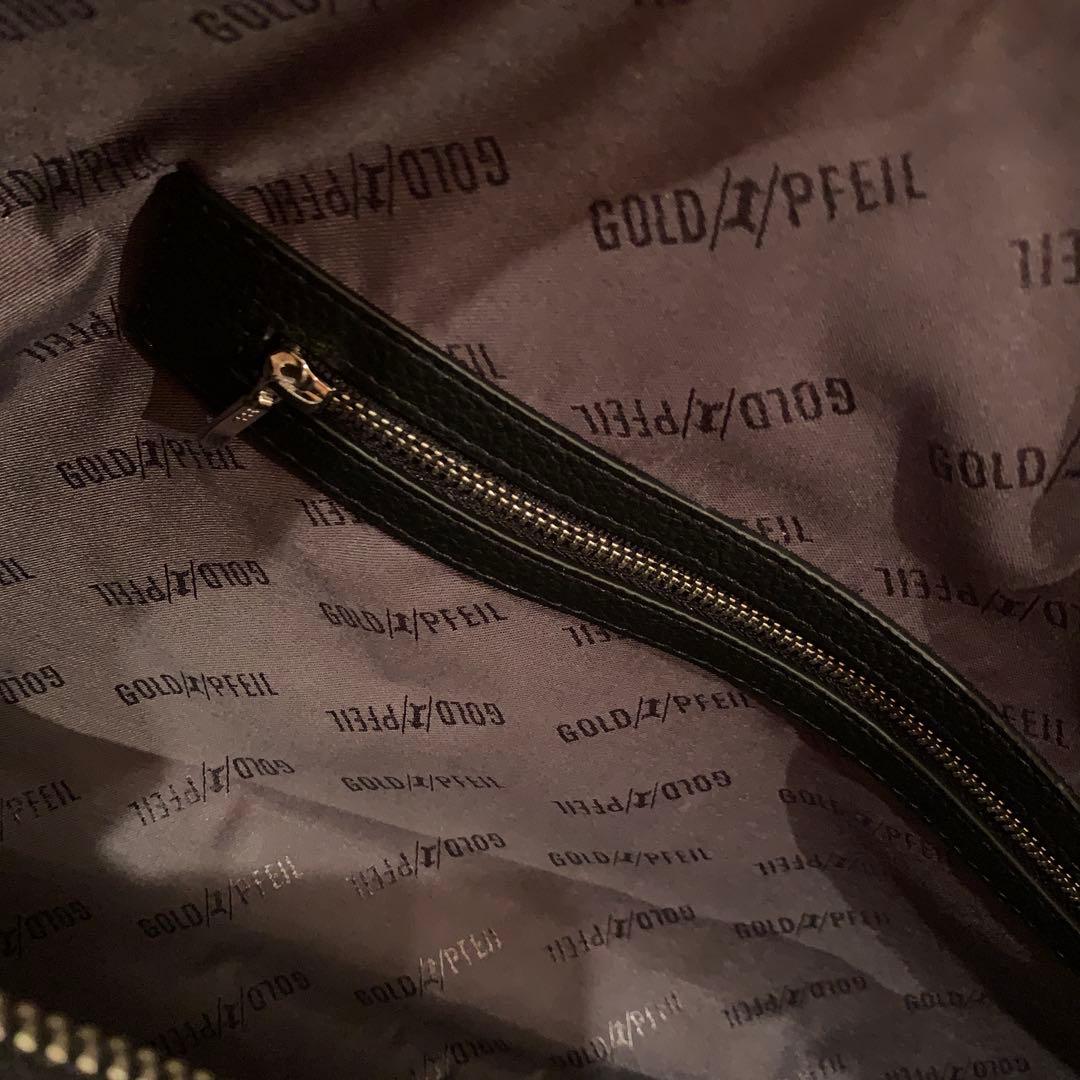 Mercedes-Benz GOLD PFEILレザーボストンバッグ ブラック