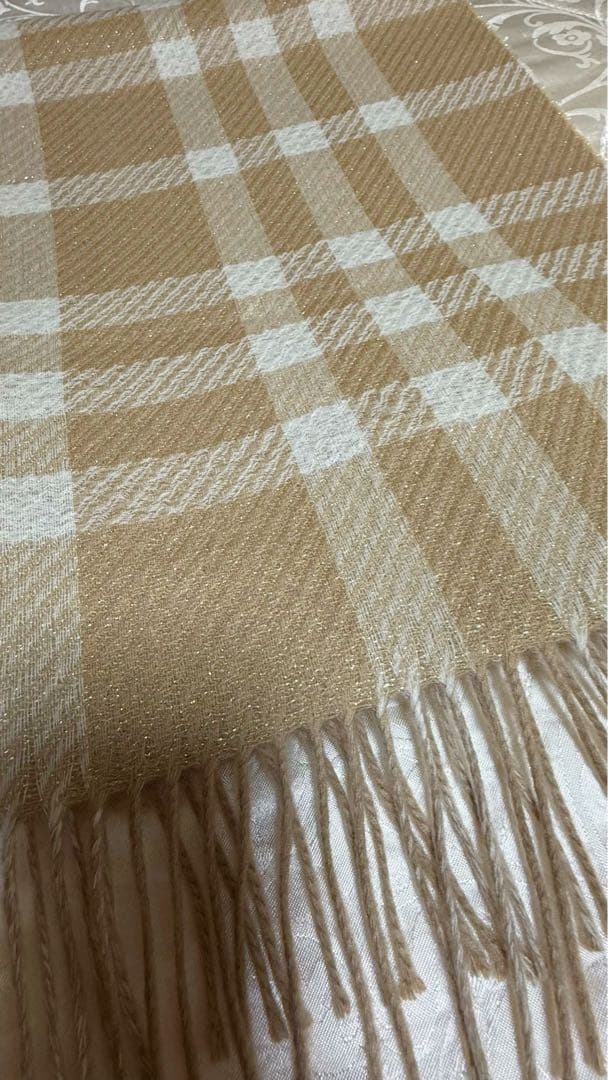 ⭐️新品⭐️BURBERRY カシミヤ100% ラメ入り　リバーシブルマフラー英国製