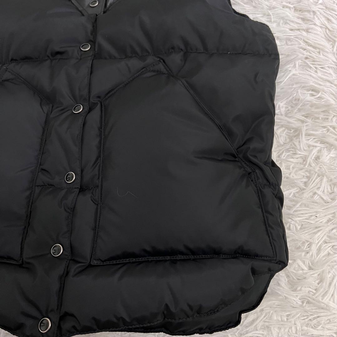 美品✨ロッキーマウンテンフェザーベッド ダウンベスト レザー切替 ボア S相当