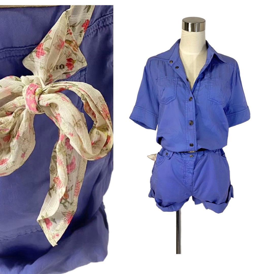 新品6万5千円タグ付き 元ディオールデザイナー お花シフォン装飾オールインワン