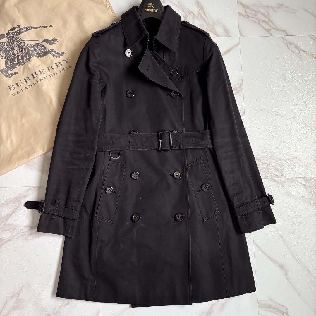 人気◆バーバリーロンドン ライナー ベルト付 トレンチコート 36 黒