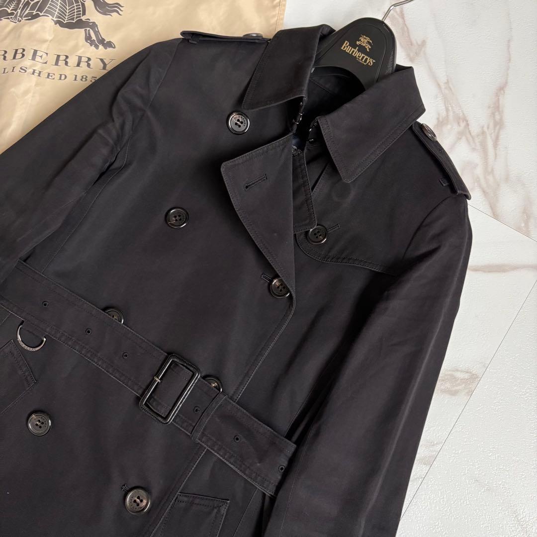 人気◆バーバリーロンドン ライナー ベルト付 トレンチコート 36 黒