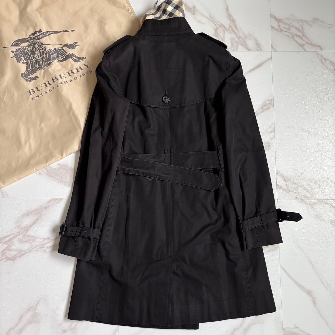 人気◆バーバリーロンドン ライナー ベルト付 トレンチコート 36 黒