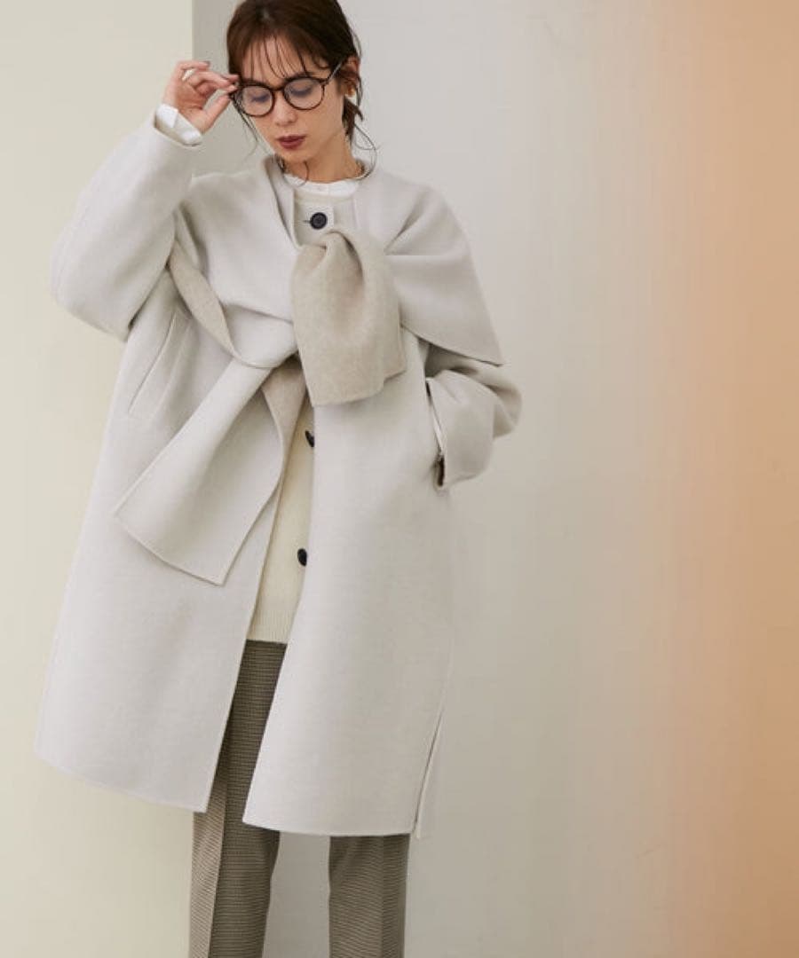 新品ROPÉ ロペ　リバーショートビーバーストール付きコート