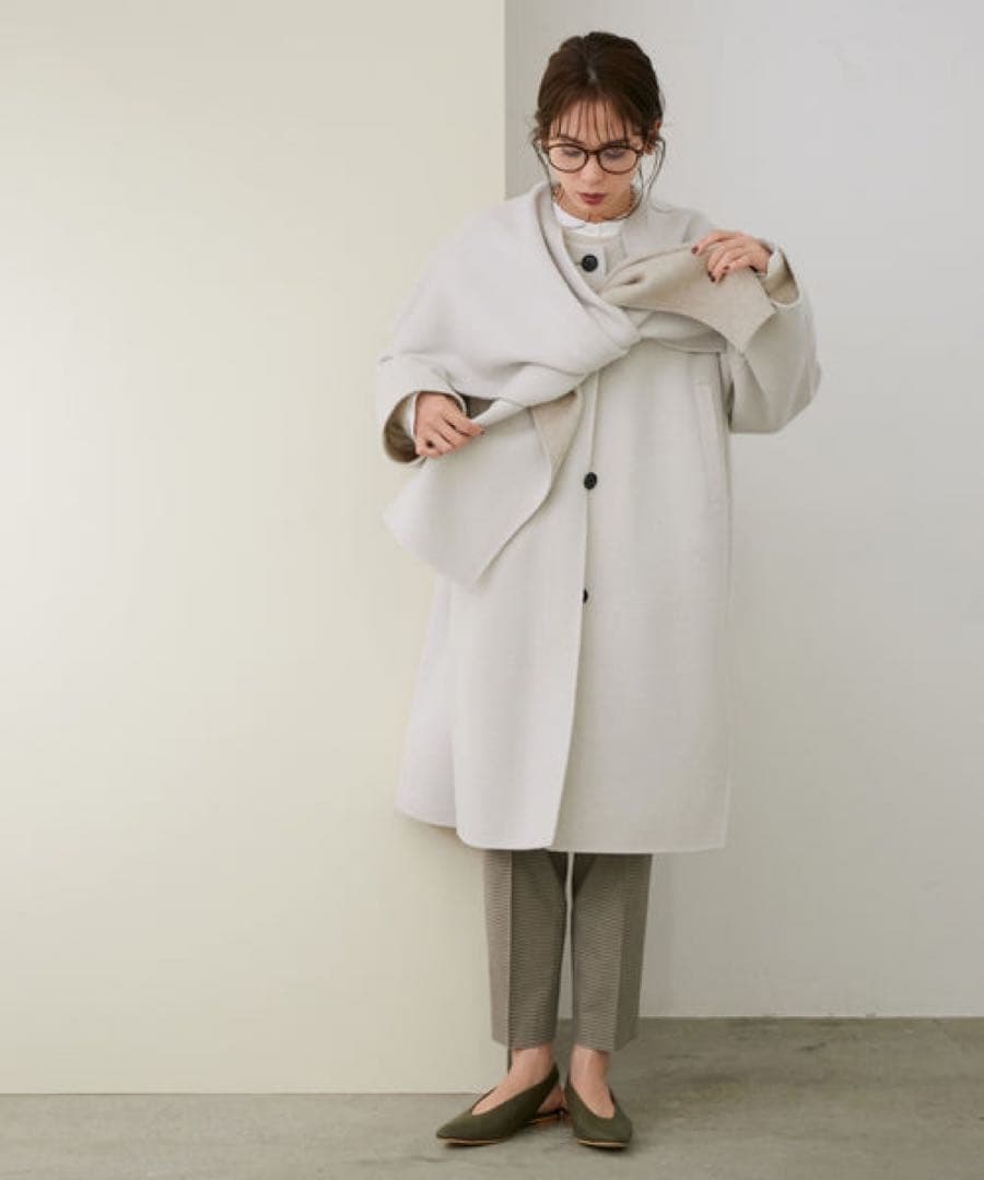 新品ROPÉ ロペ　リバーショートビーバーストール付きコート