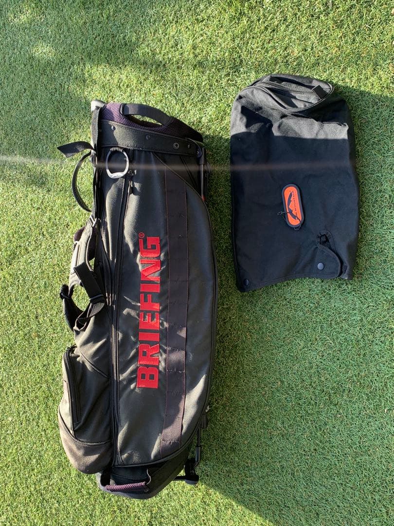 BRIEFING キャディバッグ 黒 カバー付きCR-2 ゴルフ