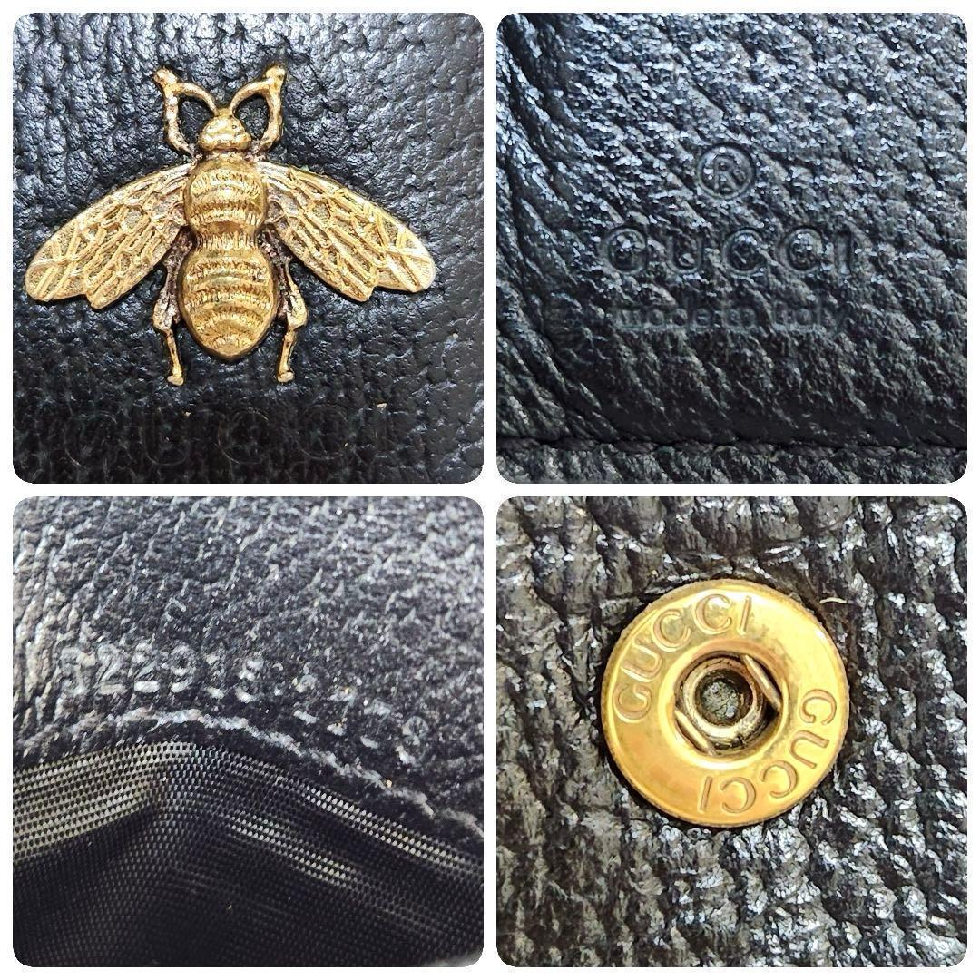 ✨極美品✨グッチ　二つ折り　小銭入れ　ケース　ビー　蜂　アニマエリ　黒
