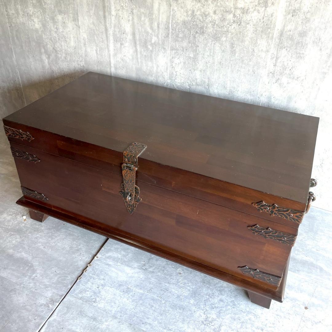 アンティーク 収納家具 収納ボックス 和モダン 金具 木製 レトロ ヴィンテージ