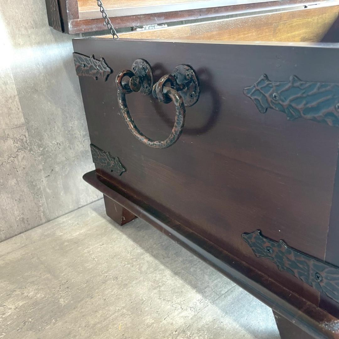 アンティーク 収納家具 収納ボックス 和モダン 金具 木製 レトロ ヴィンテージ