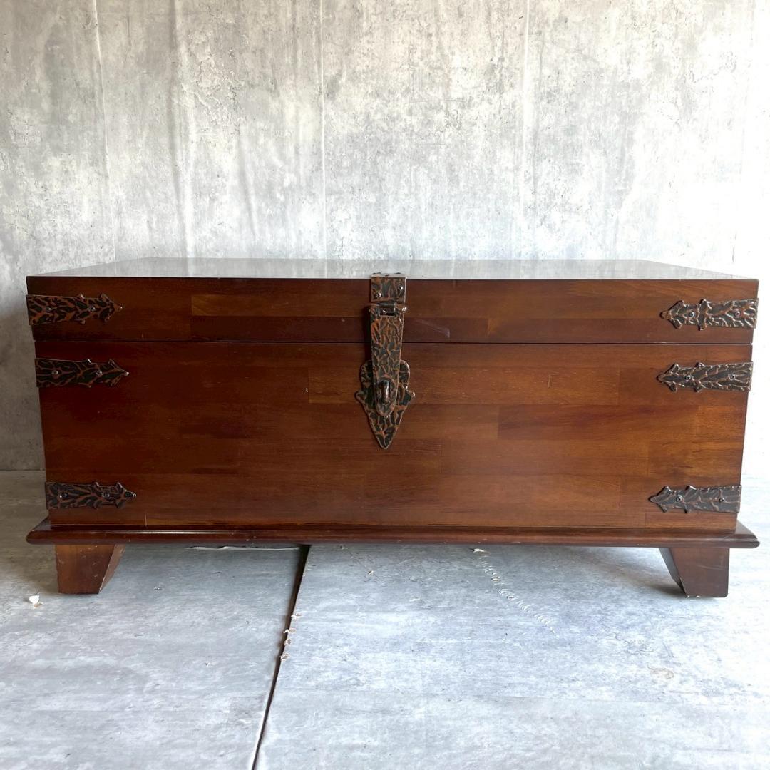 アンティーク 収納家具 収納ボックス 和モダン 金具 木製 レトロ ヴィンテージ