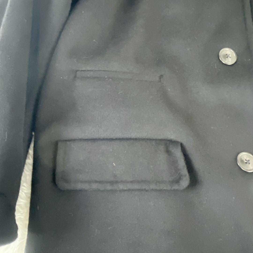 +J カシミヤ混 ウール チェスターコート L 黒 ブラック