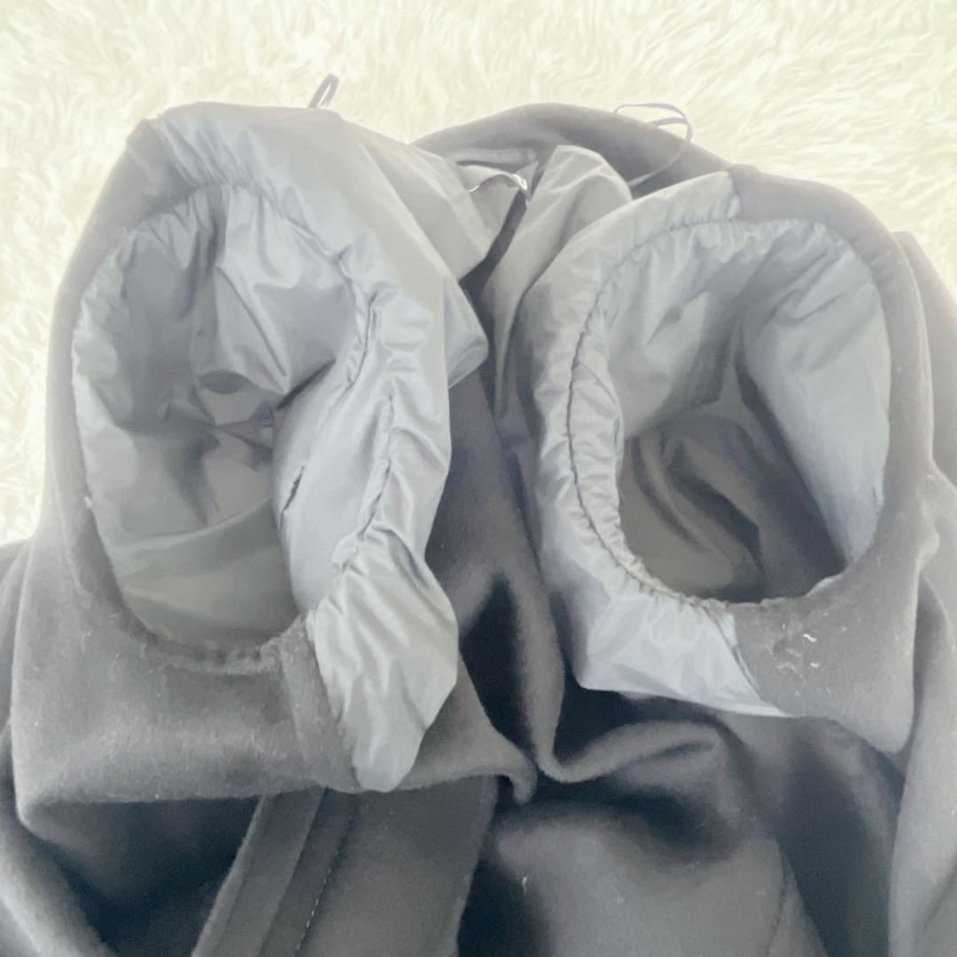 +J カシミヤ混 ウール チェスターコート L 黒 ブラック