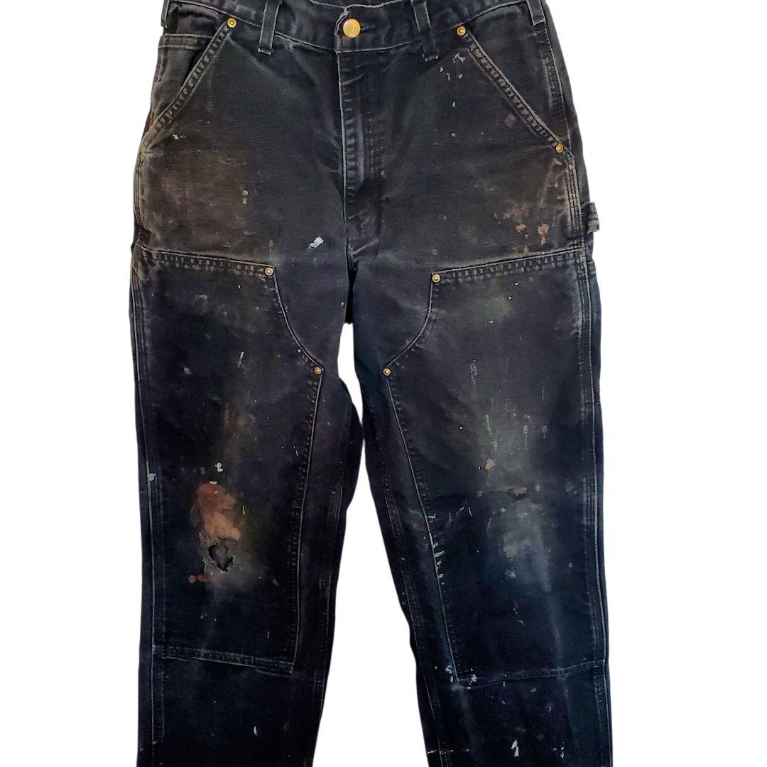 Carhartt ダブルニー ブラック 31×34 ペンキワーク USA製