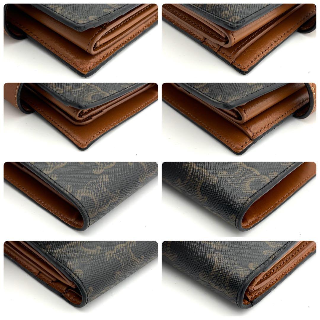 ☆美品☆セリーヌ 二つ折り財布 トリオンフ コンパクト ストラップウォレット 黒