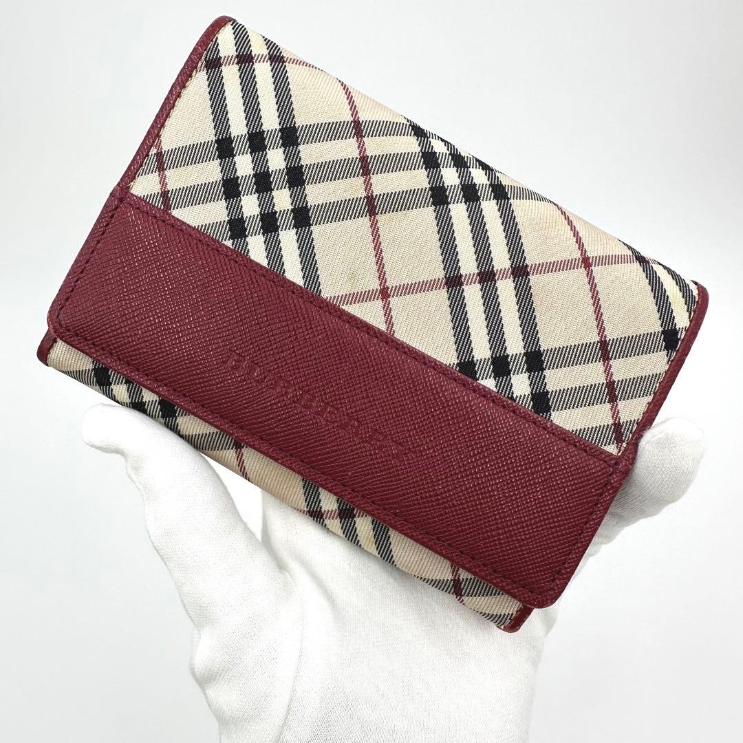 BURBERRY バーバリー 折り財布 ノバチェック ロゴ金具 レザー