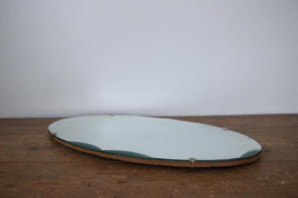 英国アンティーク壁掛けカッティングミラー/ベベルドミラー/鏡(87-94-3)