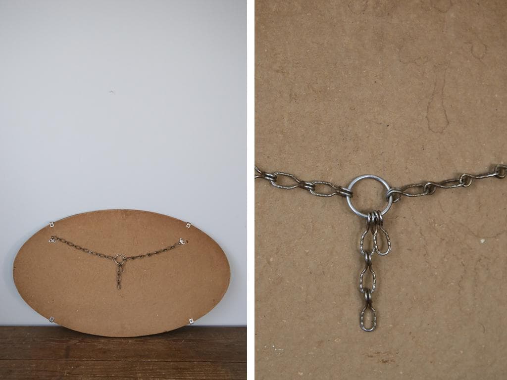 英国アンティーク壁掛けカッティングミラー/ベベルドミラー/鏡(87-94-3)