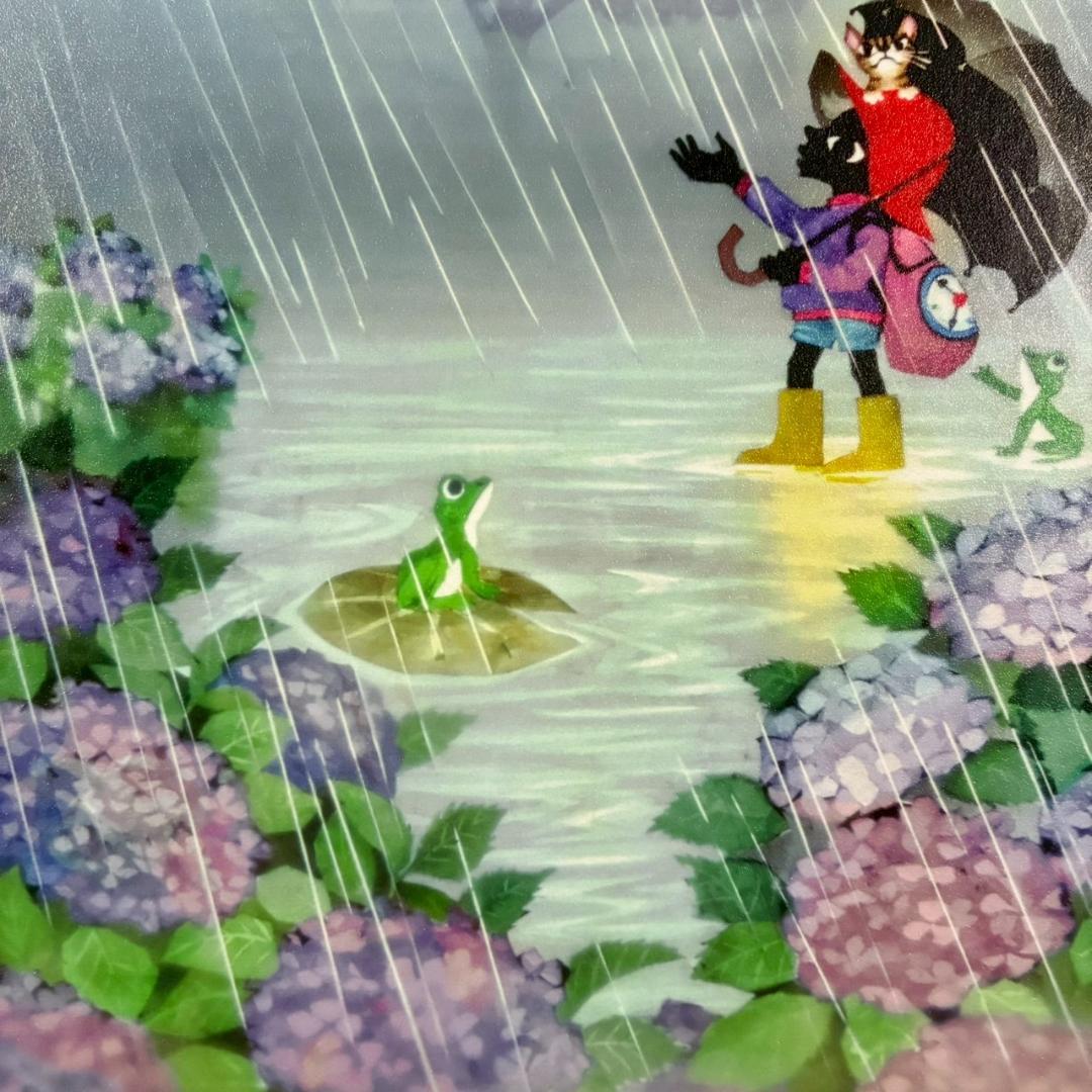 美品 藤城清治「あじさいと少年」レフグラフ 直筆サイン入 作品保証書有 影絵作家