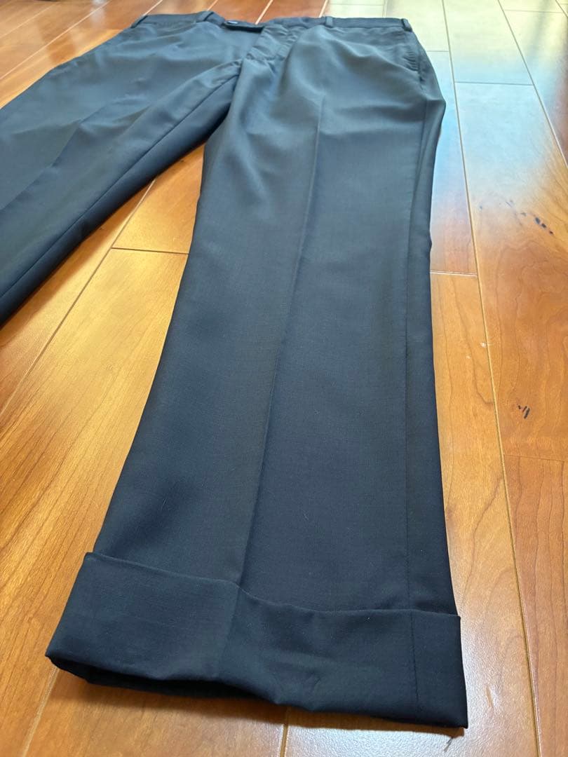 INCOTEX スラックス ポルトガル製 ネイビー 50 スリムテーパード