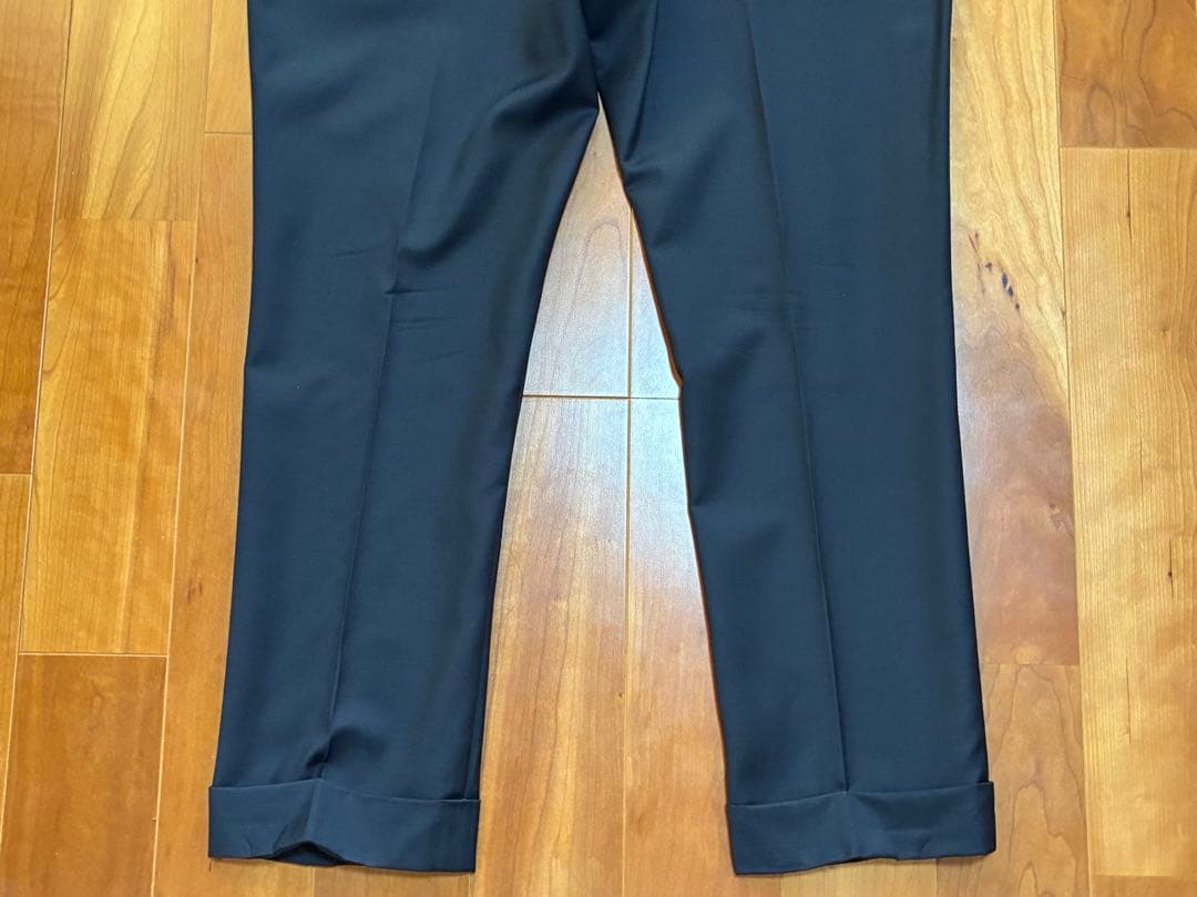 INCOTEX スラックス ポルトガル製 ネイビー 50 スリムテーパード