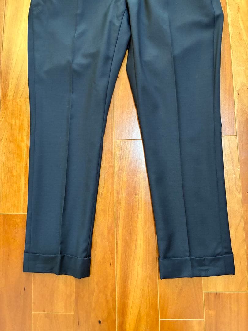 INCOTEX スラックス ポルトガル製 ネイビー 50 スリムテーパード