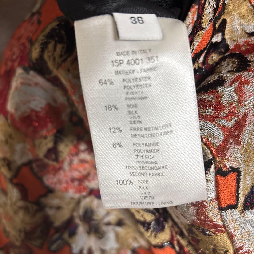 GIVENCHY 花柄タイトスカート オレンジ